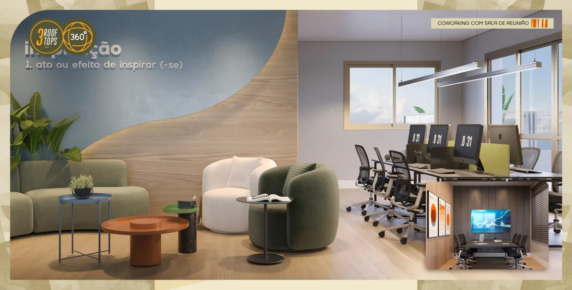 Perspectiva artística do coworking