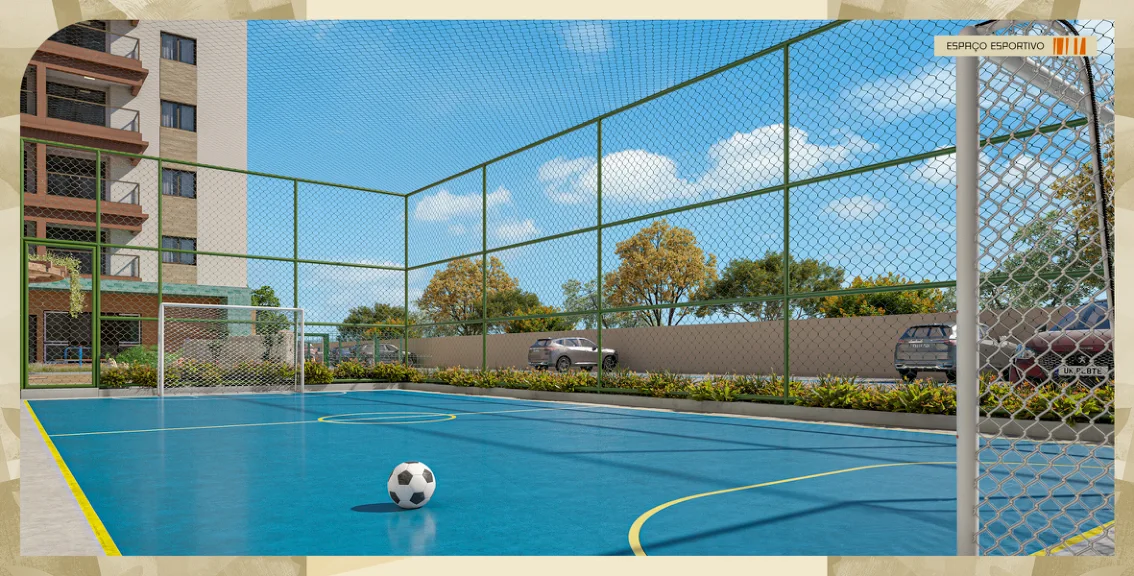 Perspectiva artística do espaço esportivo